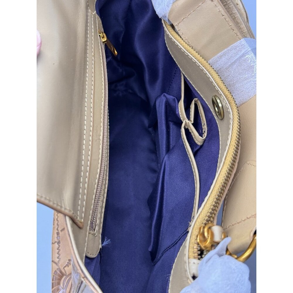 Sharif Hieroglyphic Embossed Leather Purse Satchel Removable Horus Keychain - Picture 9 of 13
